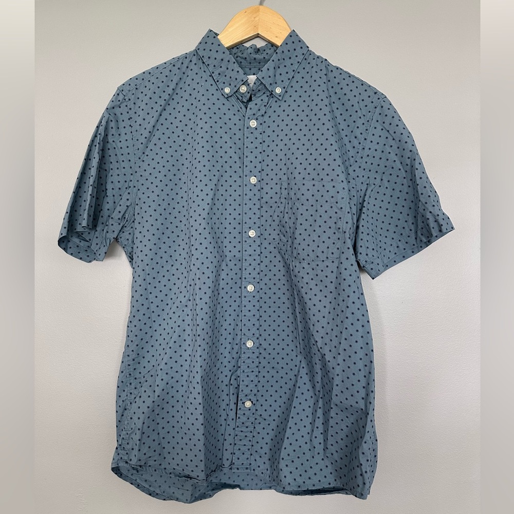 Gap - Short Sleeve Button Down - Blue - Medium Slim Fit
